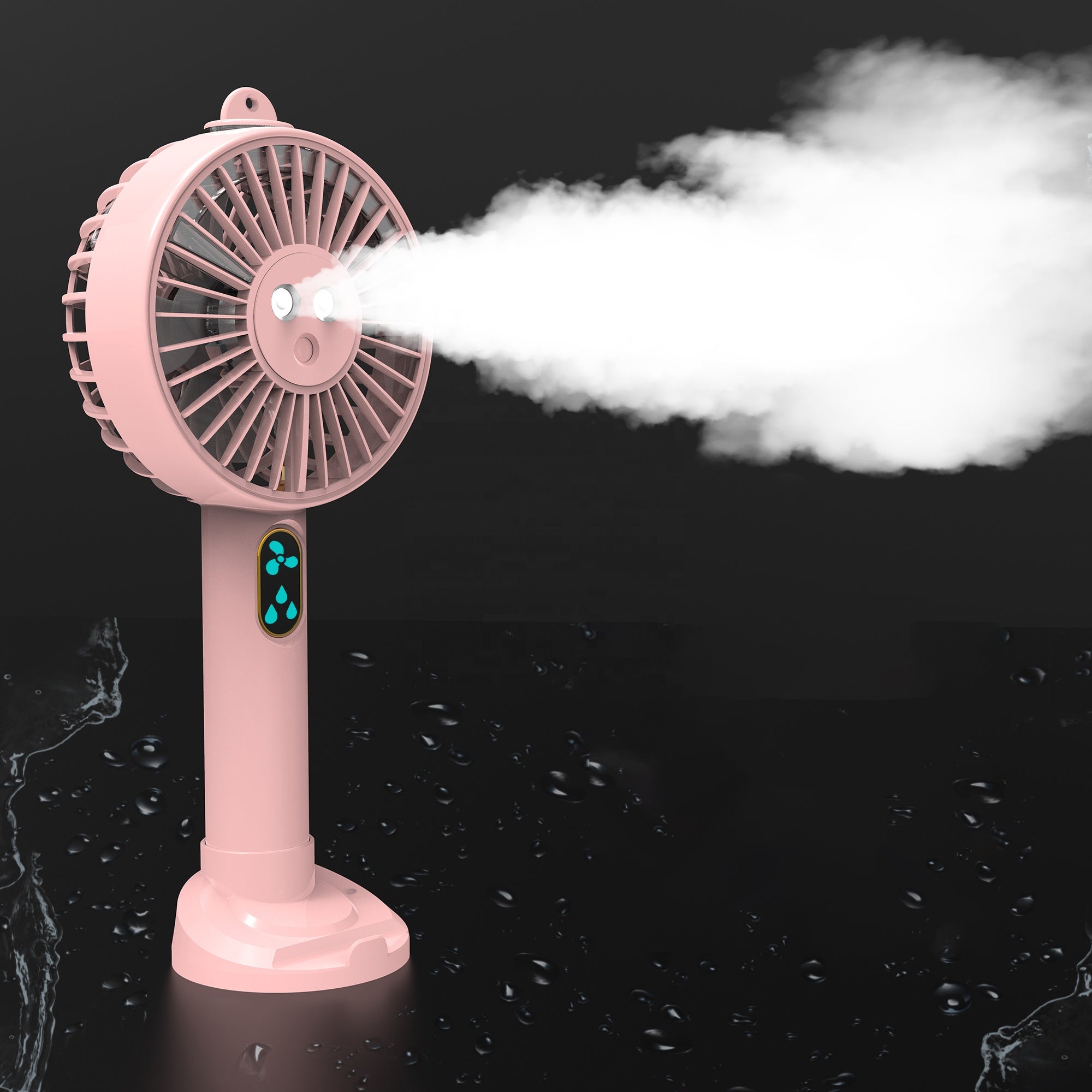 Pink Cooling Mist Fan & Humidifier
